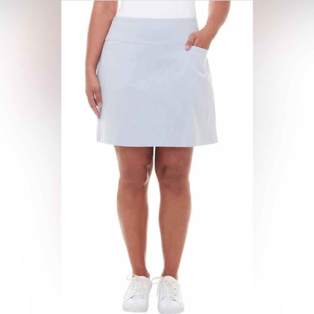 S.C. & Co. Skort Women's M Blue/White Stripe Tummy Control Skirt w/ Shorts